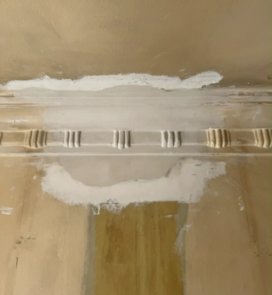 Repaired internal corner with fresh cornice and patched wall in a Ballarat home